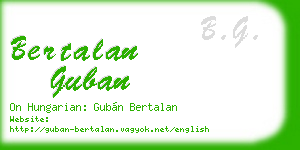 bertalan guban business card